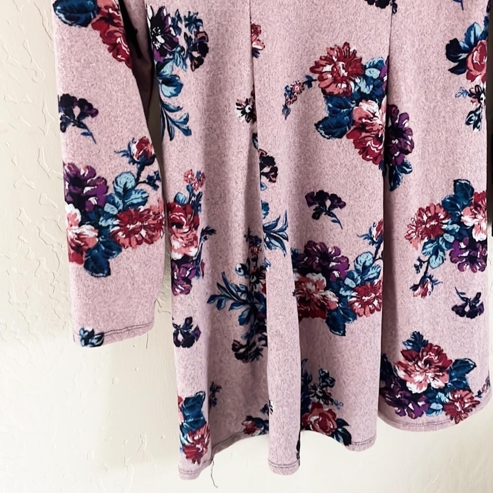 🌿Final Sale Eyeshadow Floral Soft Knit Sweater Dress - Picture 4 of 9